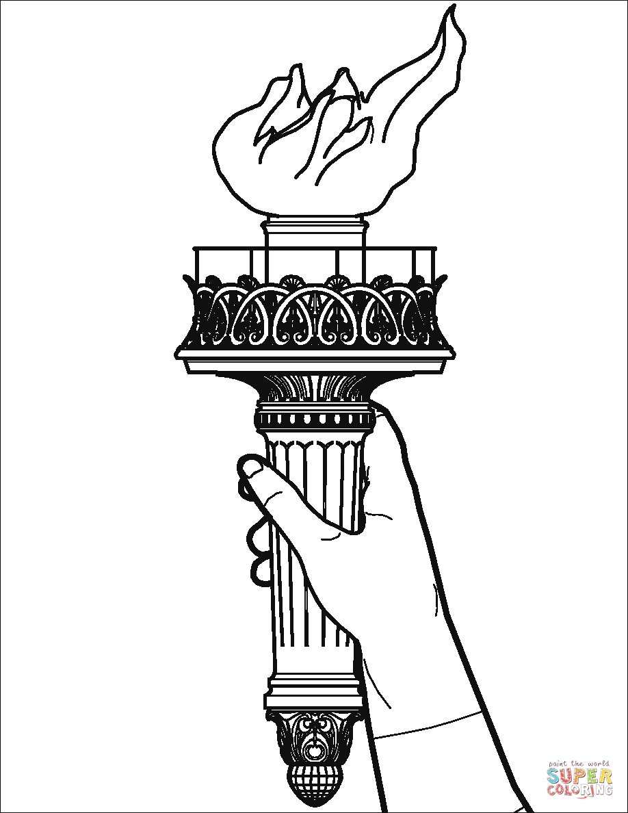 Statue of liberty torch coloring page free printable coloring pages