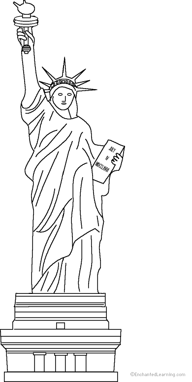 Statue of liberty coloring page to print