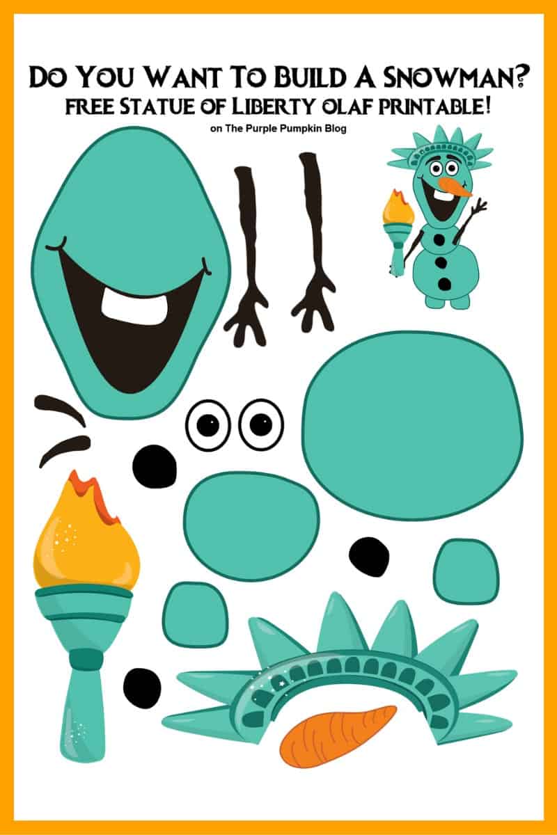 Free printable do you want to build an statue of liberty olaf