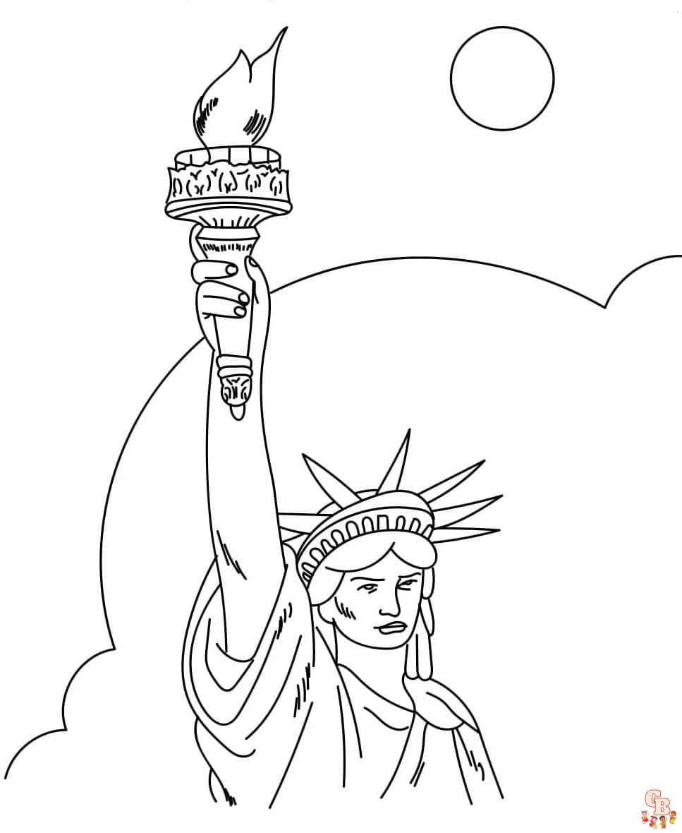 Printable statue of liberty coloring pages free