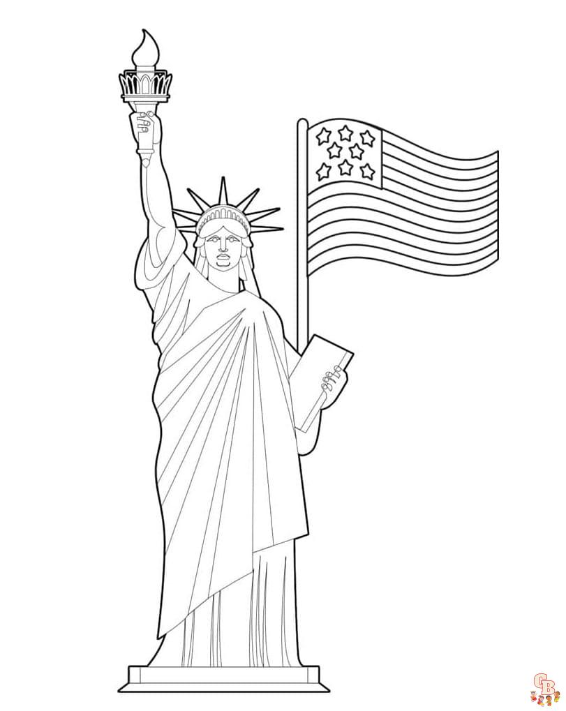 Printable statue of liberty coloring pages free