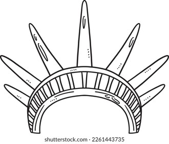 Statue liberty crown isolated coloring page stock vector royalty free