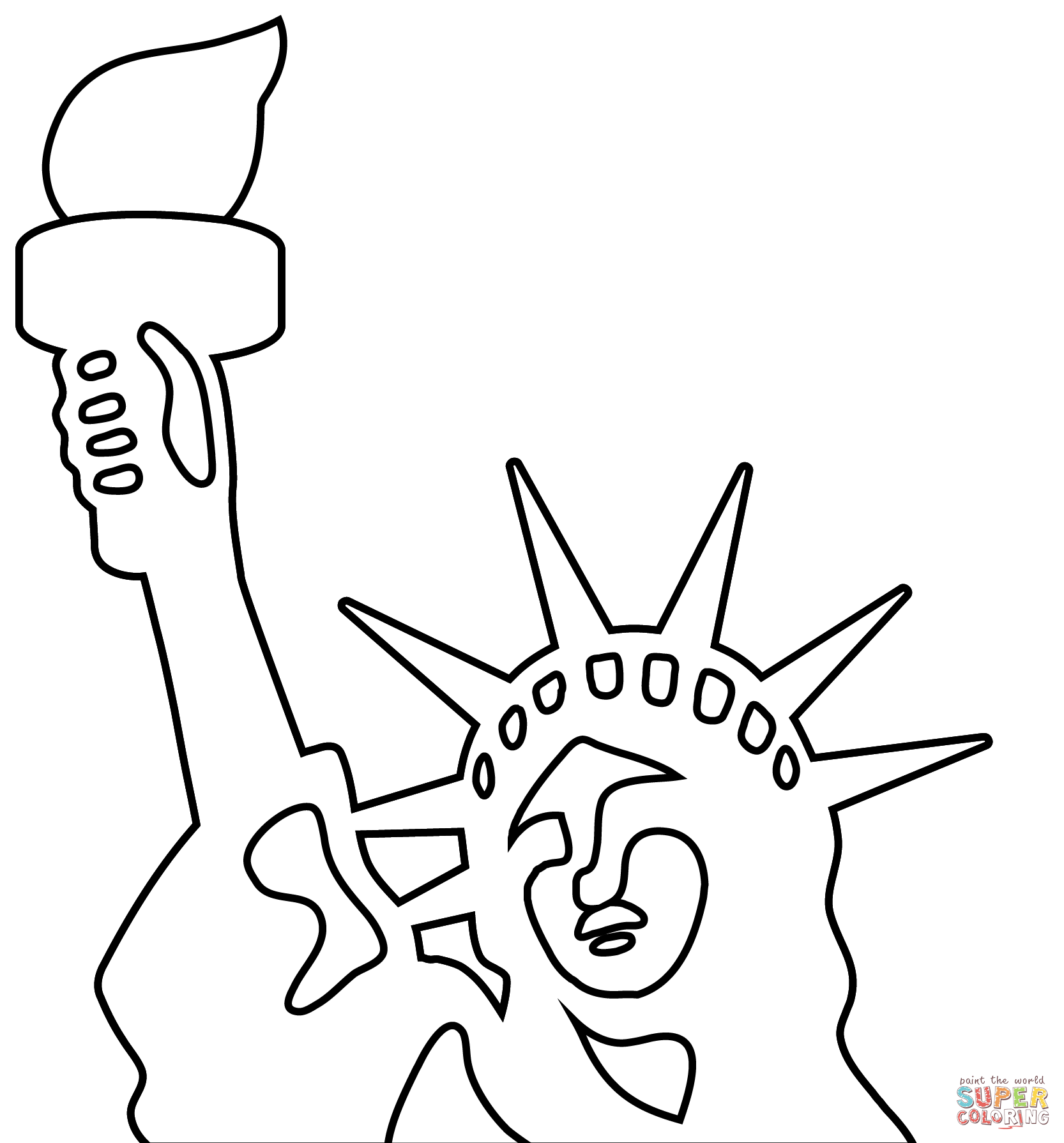 Statue of liberty emoji coloring page free printable coloring pages