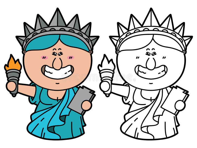 Statue liberty coloring stock illustrations â statue liberty coloring stock illustrations vectors clipart
