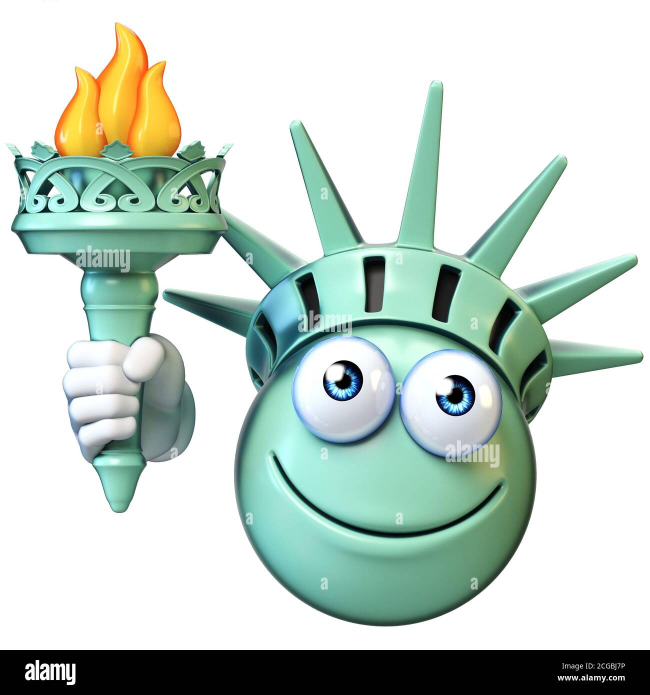 Statue liberty crown cartoon icon hi