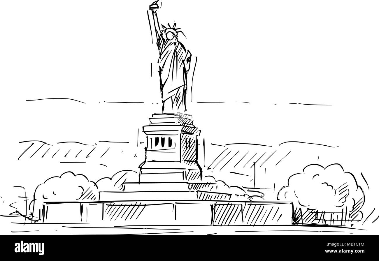 Liberty statue cartoon hi