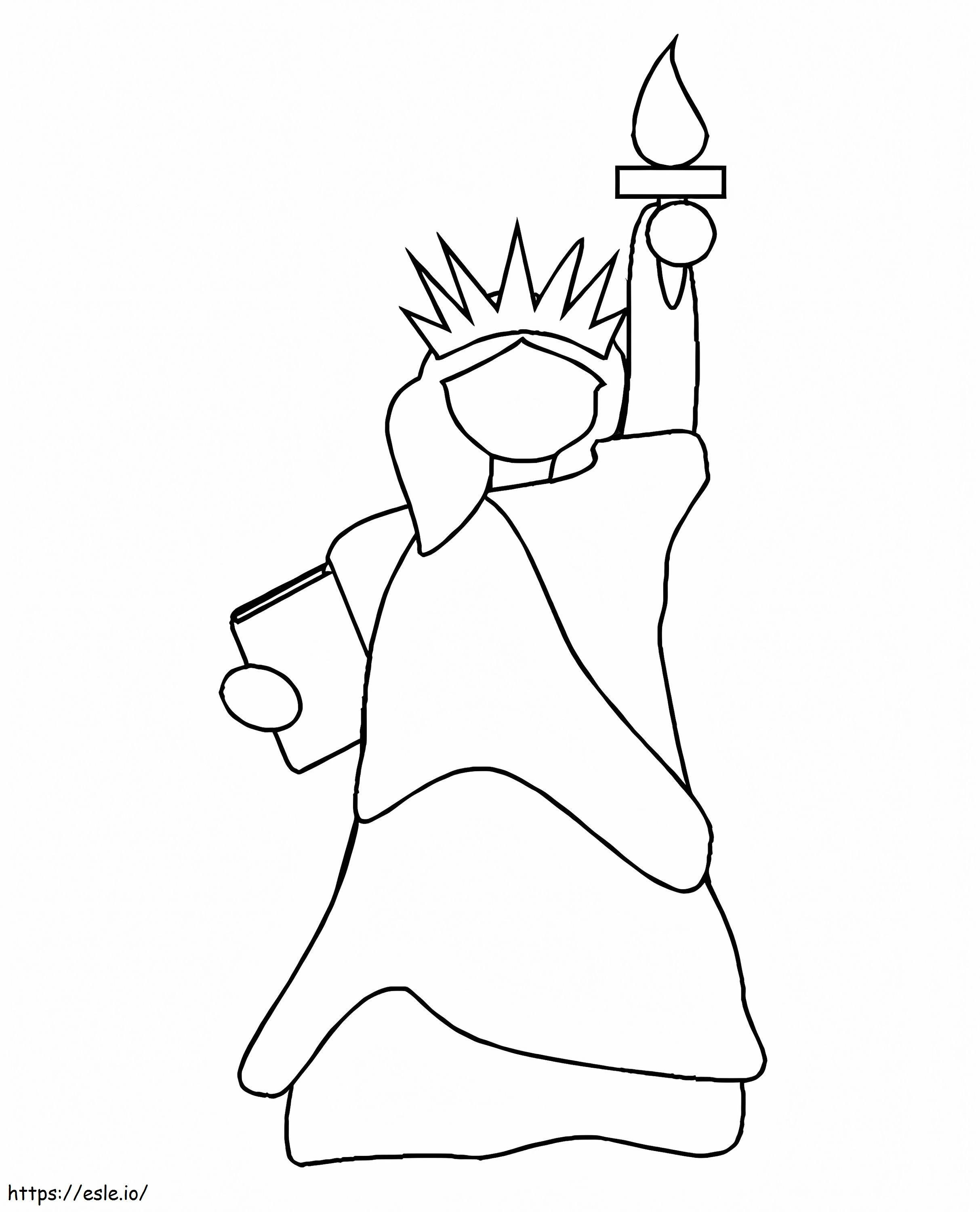 Statue of liberty outline coloring page