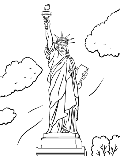 Free statue of liberty coloring page