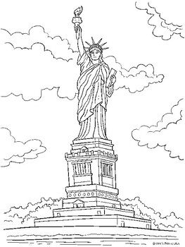 Statue of liberty coloring page tpt