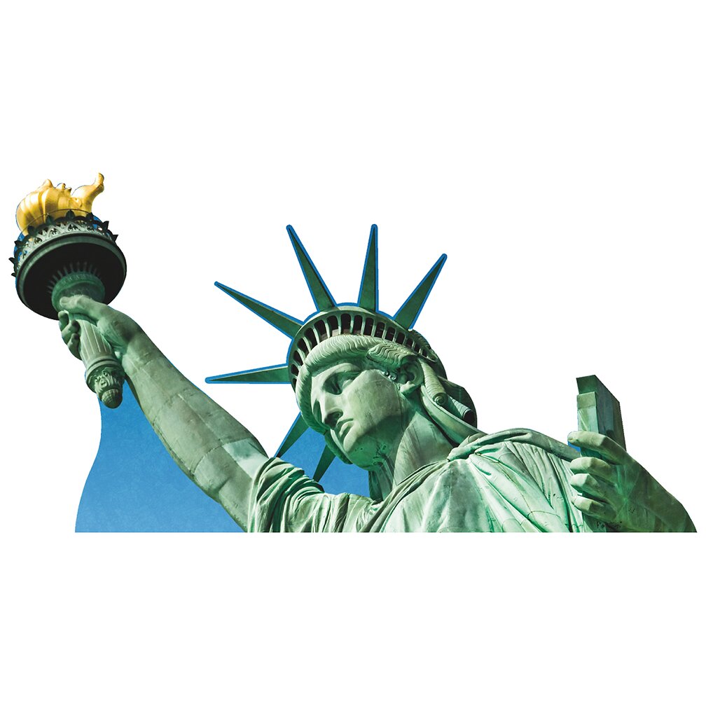 Wet paint printing statue of liberty close up cardboard standup