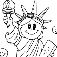 Smiley face liberty coloring pages