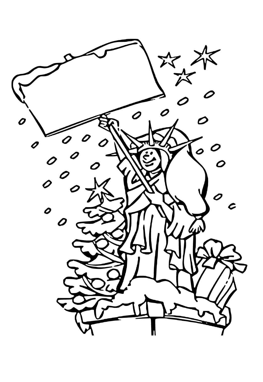 Free printable new year the statue of liberty coloring page sheet and picture for adults and kids girls and boys