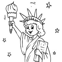 Young lady liberty coloring pages