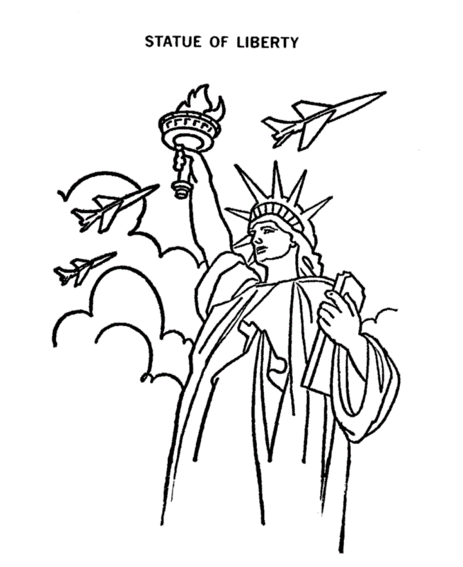 Free printable statue of liberty coloring pages for kids