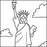 How to draw the statue of liberty tutorial video and coloring page