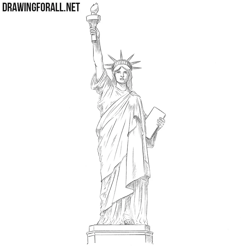 How to draw the statue of liberty