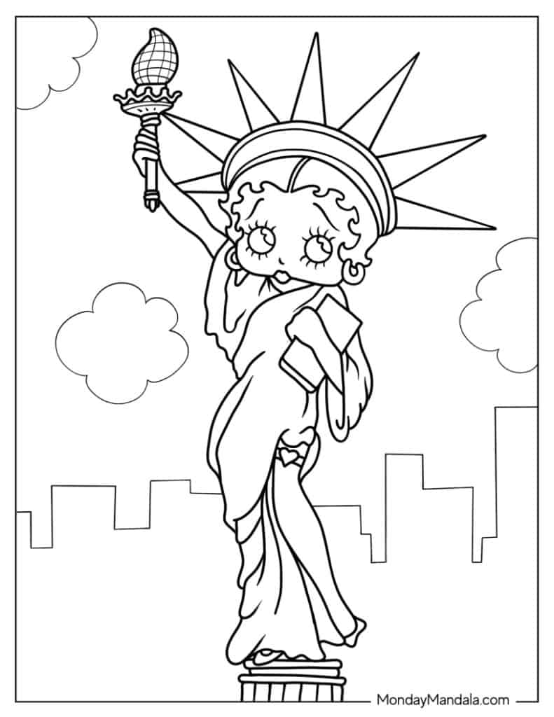 Betty boop coloring pages free pdf printables