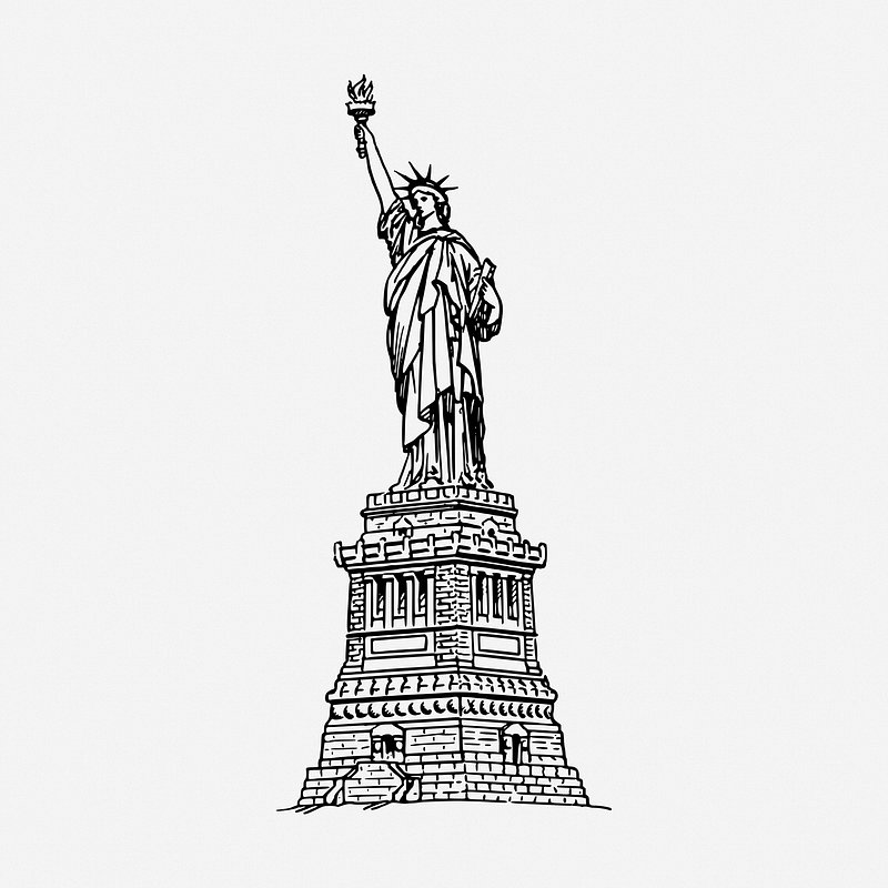 Statue of liberty drawing new free psd