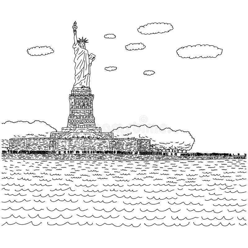 Statue liberty black white stock illustrations â statue liberty black white stock illustrations vectors clipart