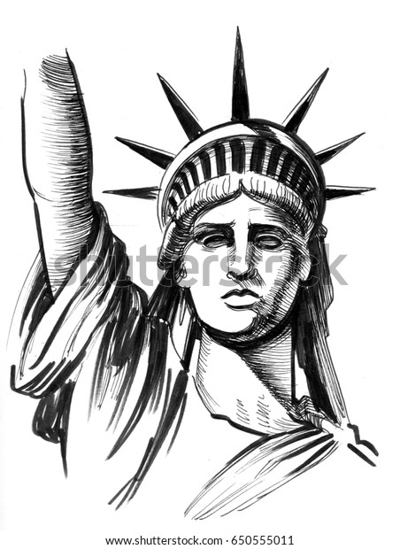 Statue liberty drawing stock illustration