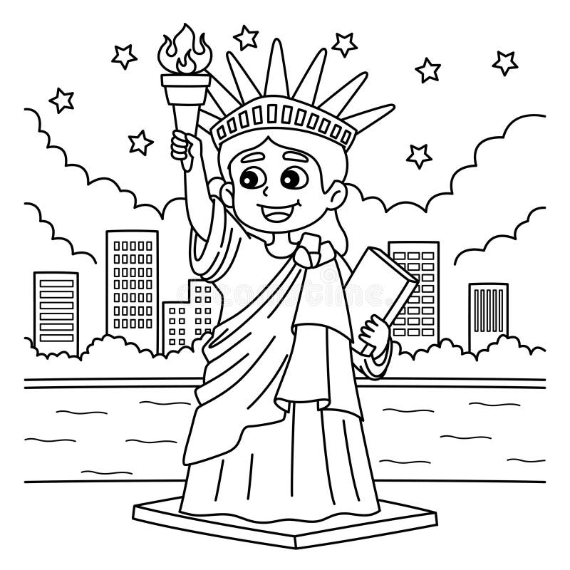 Statue liberty coloring stock illustrations â statue liberty coloring stock illustrations vectors clipart