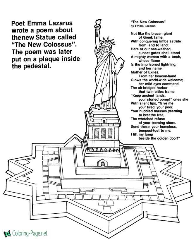 Statue of liberty coloring pages