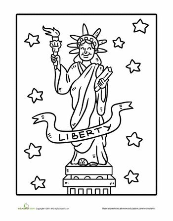 Statue of liberty worksheet education coloring pages veterans day coloring page holiday worksheets