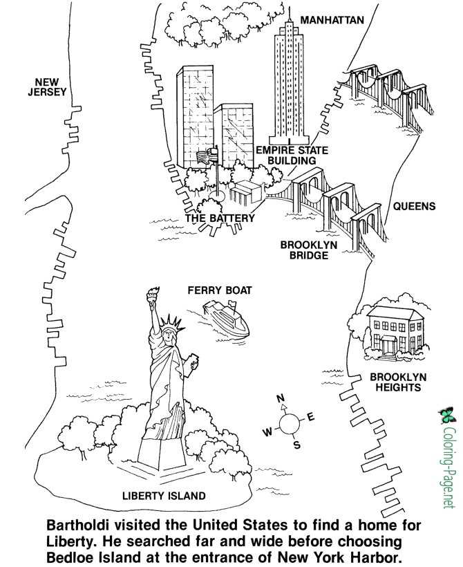 Statue of liberty coloring pages