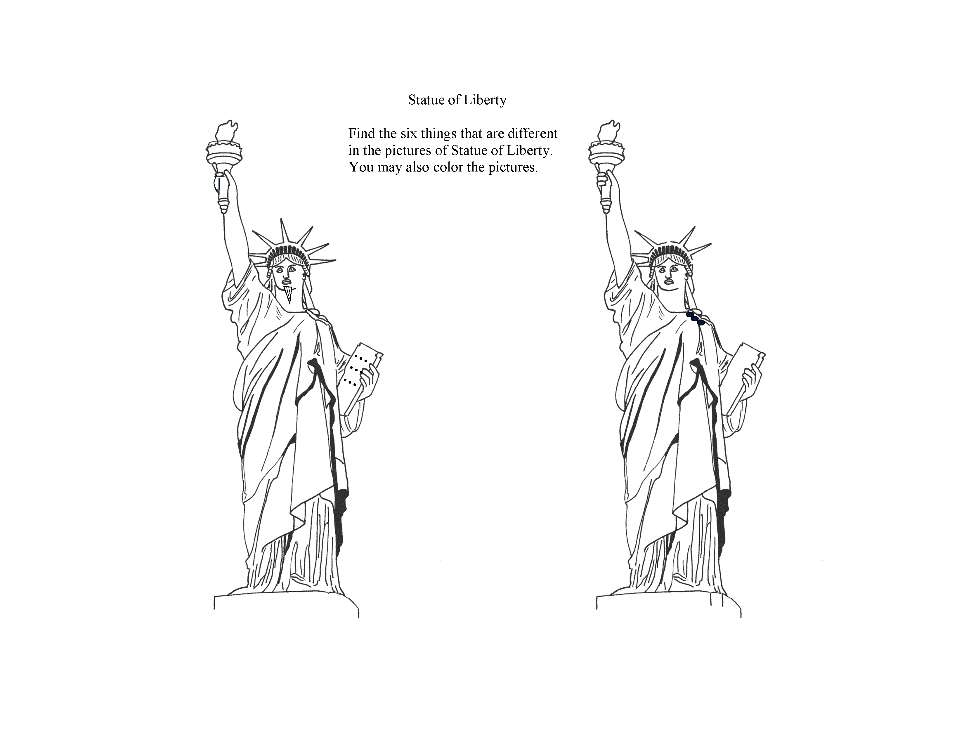 Free printable statue of liberty coloring pages for kids