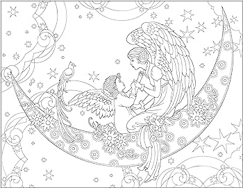 Creative haven elegant angels coloring book relaxing illustrations for adult colorists noble marty books