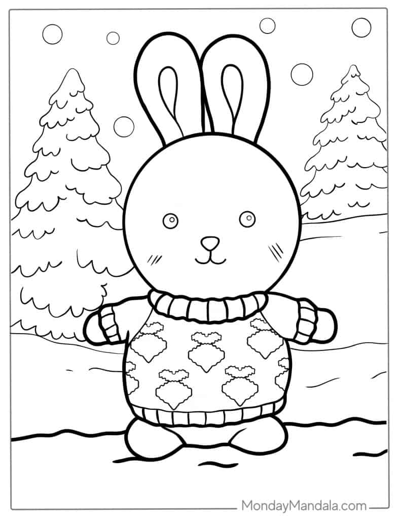 Rabbit coloring pages free pdf printables