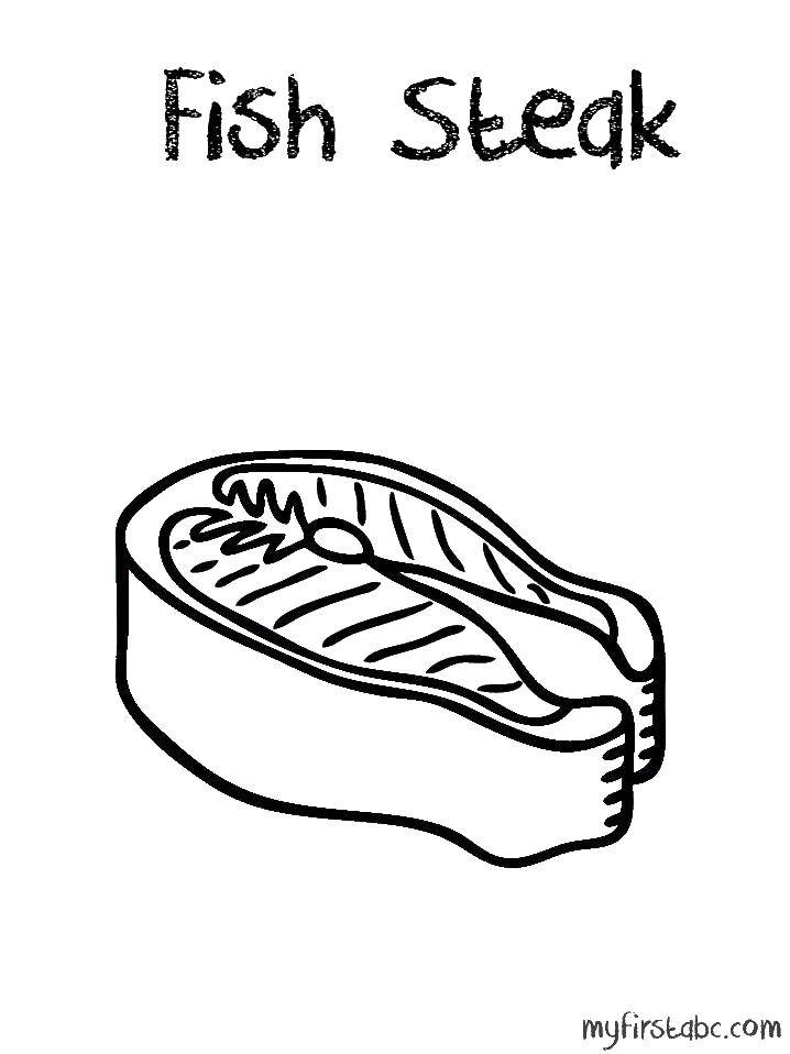 Online coloring pages steak coloring page fish steak meat