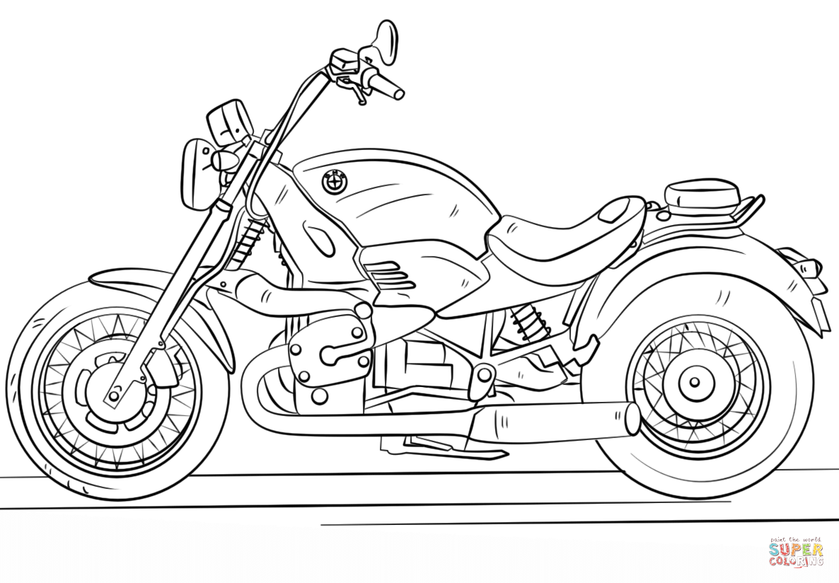 Bmw motorcycle coloring page free printable coloring pages