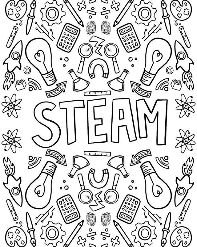 Where my steam teachers at ððâï tag a steammakerspace teacher below who i should follow steam coloring sheets â steam teacher hipster art coloring pages