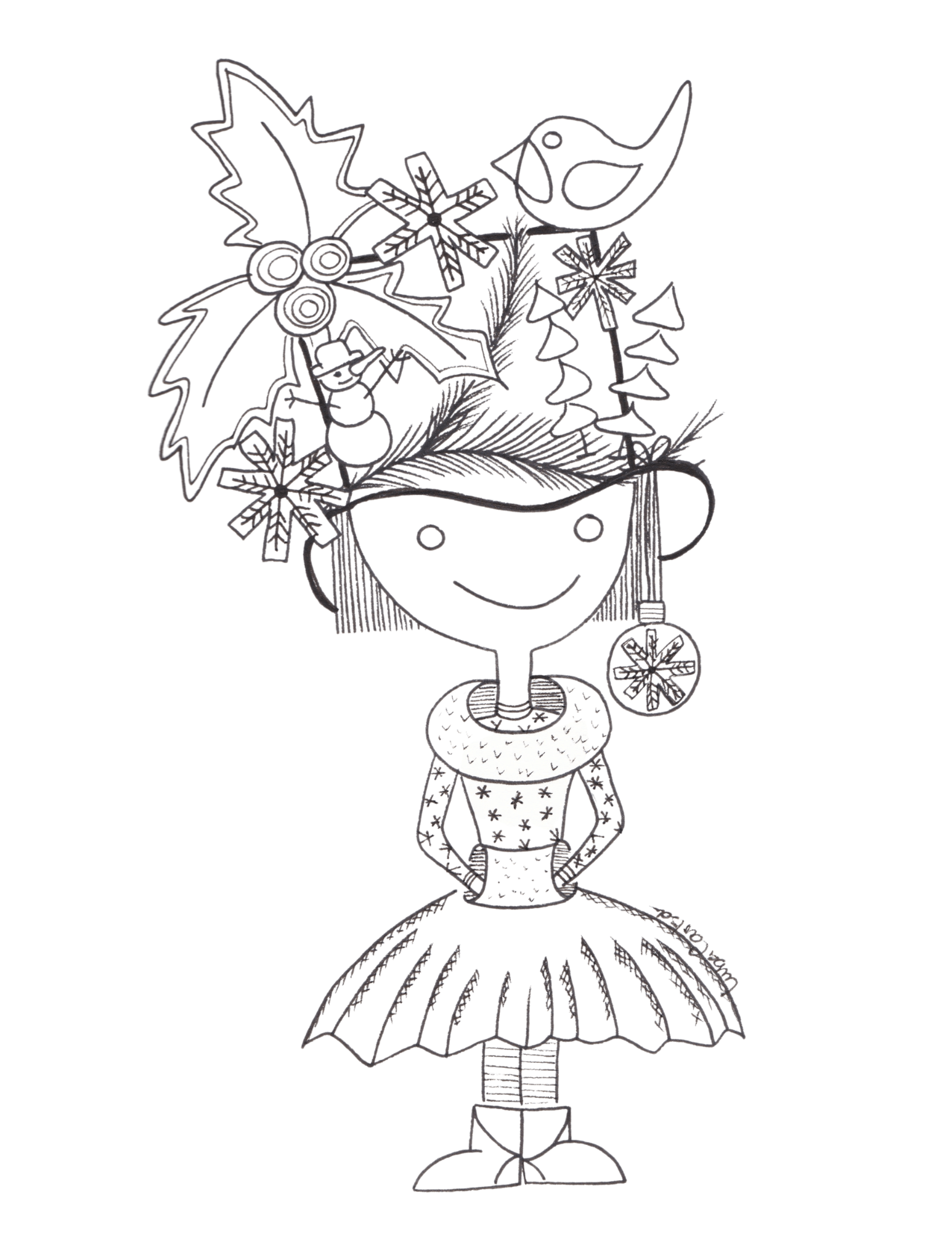 Steam punk christmas girl coloring page luba carlson artist and speaker