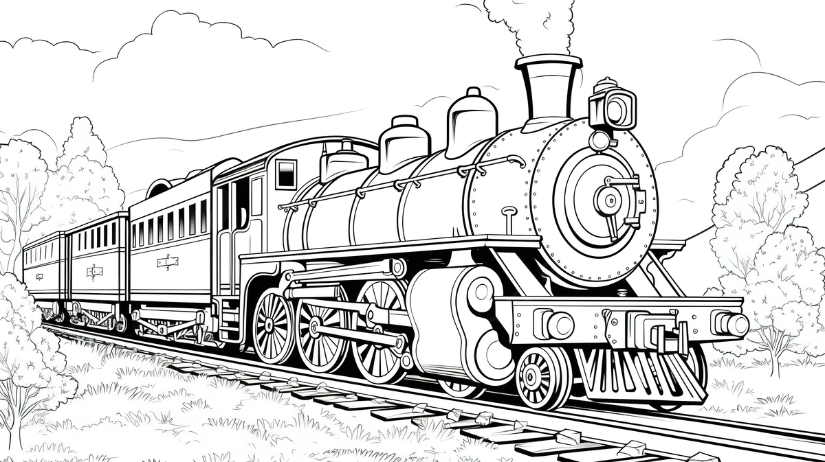 Coloring pages of an steam train background train coloring picture color powerpoint train background image and wallpaper for free download