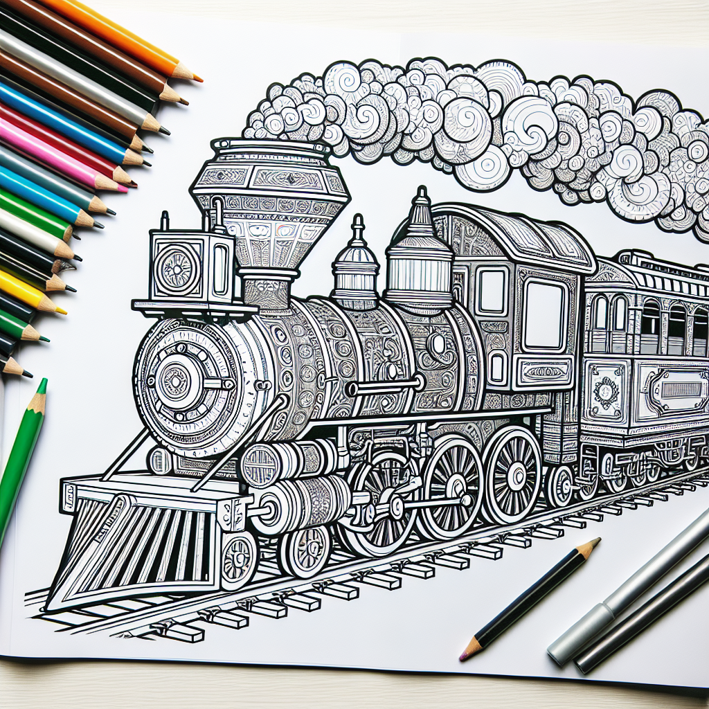 Steam train coloring pages