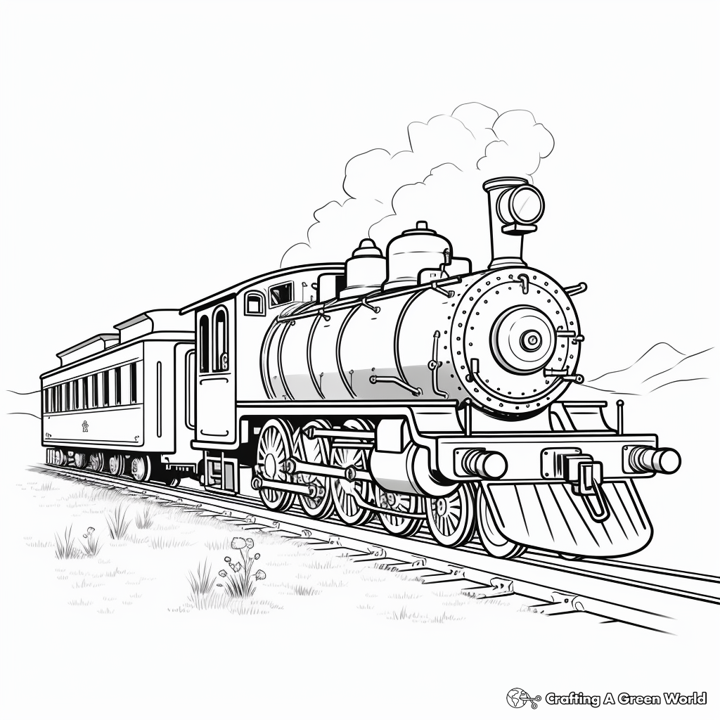 Steam train coloring pages