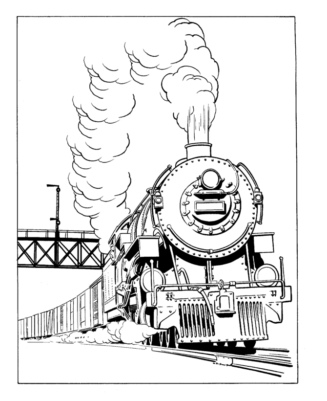 Train and rail coloring sheet