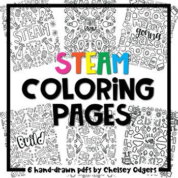 Steamstem coloring sheets for makerspace hand