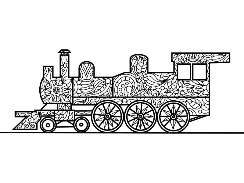 Steam lootive coloring book for adults vector stock vector