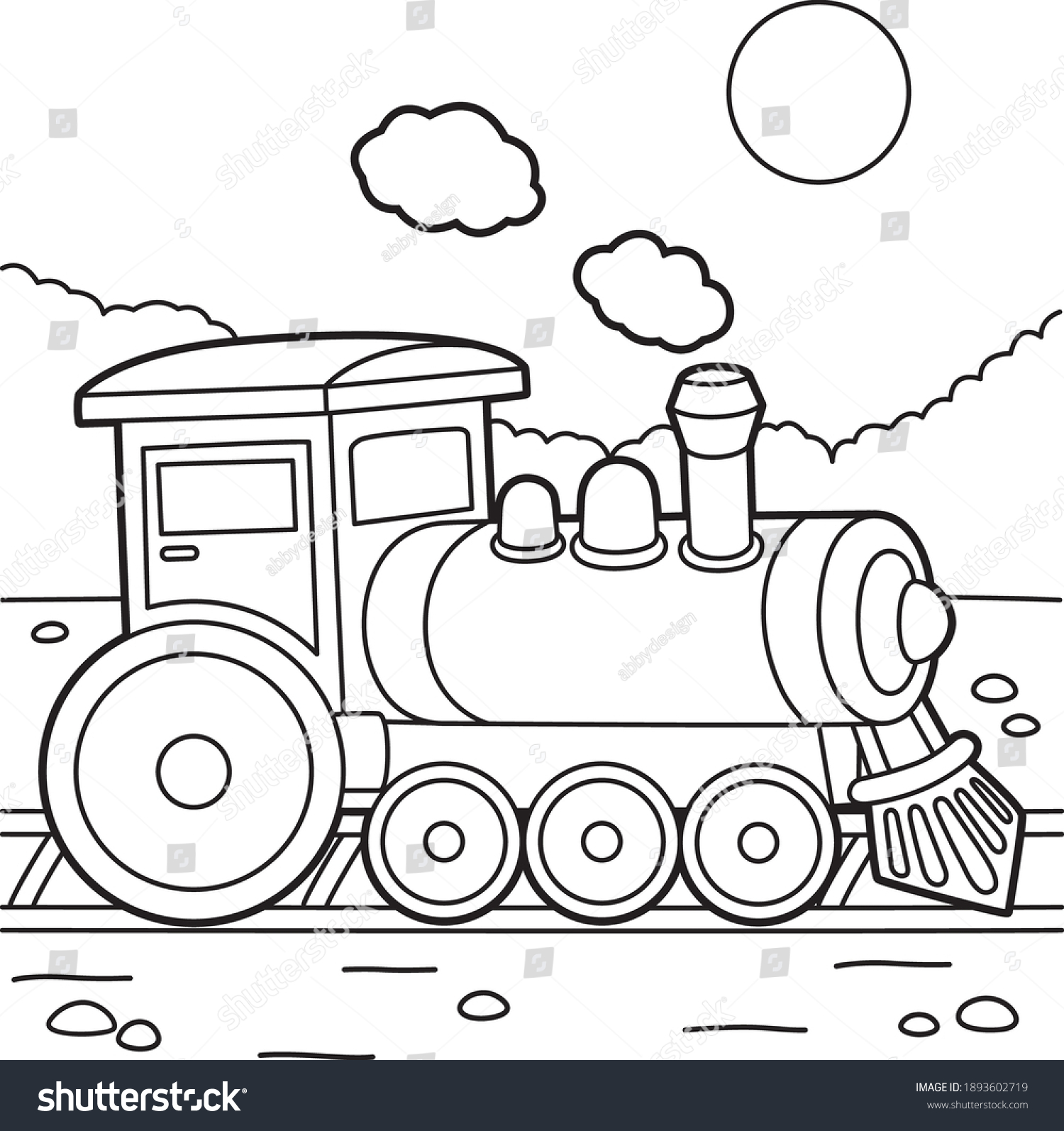 Train coloring pages images stock photos d objects vectors