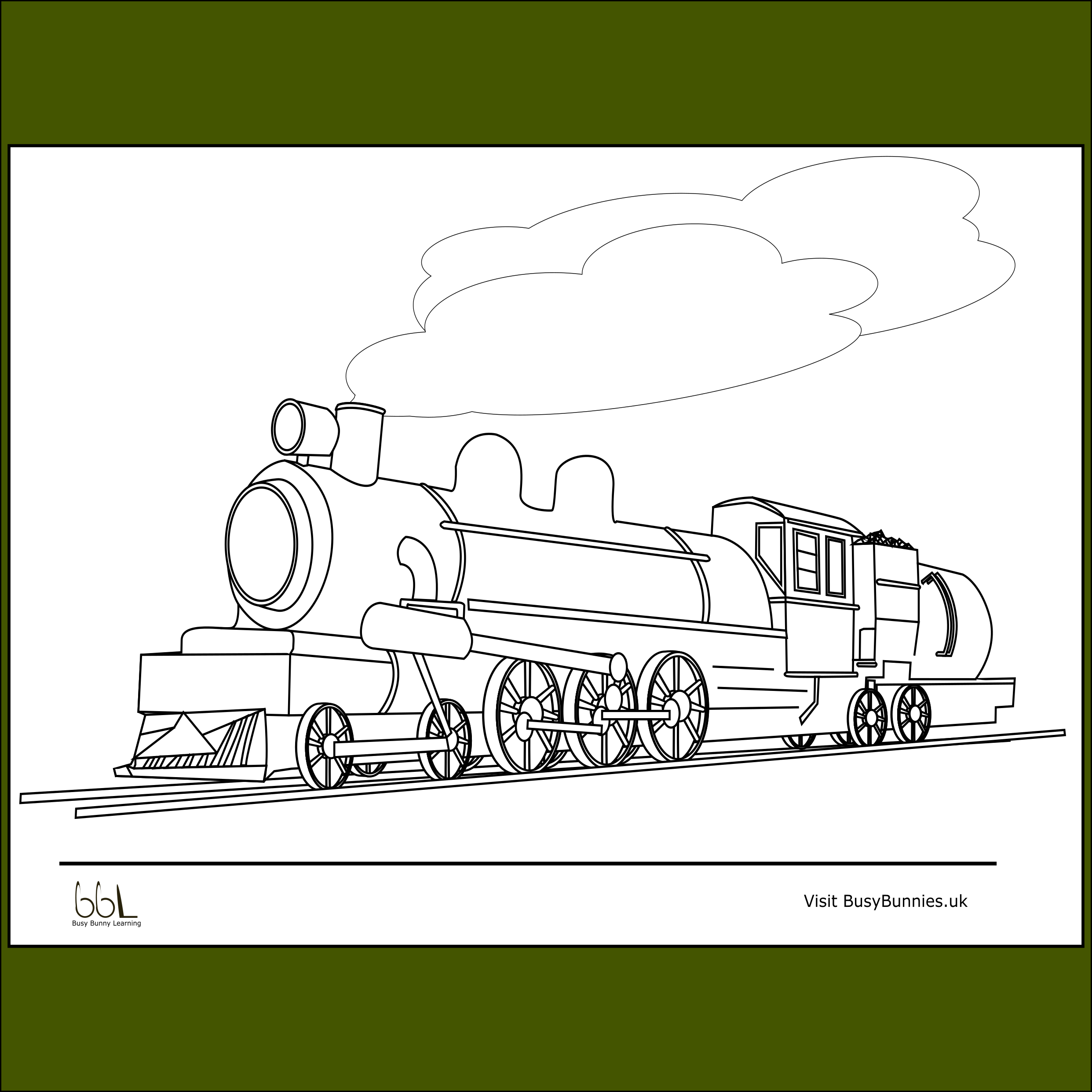 Steam train colouring sheet