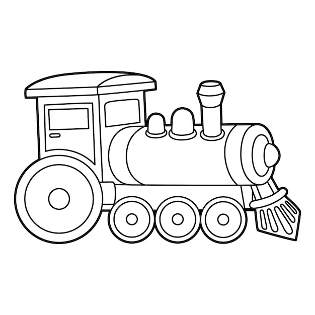 Premium vector steam lootive coloring page isolated for kids