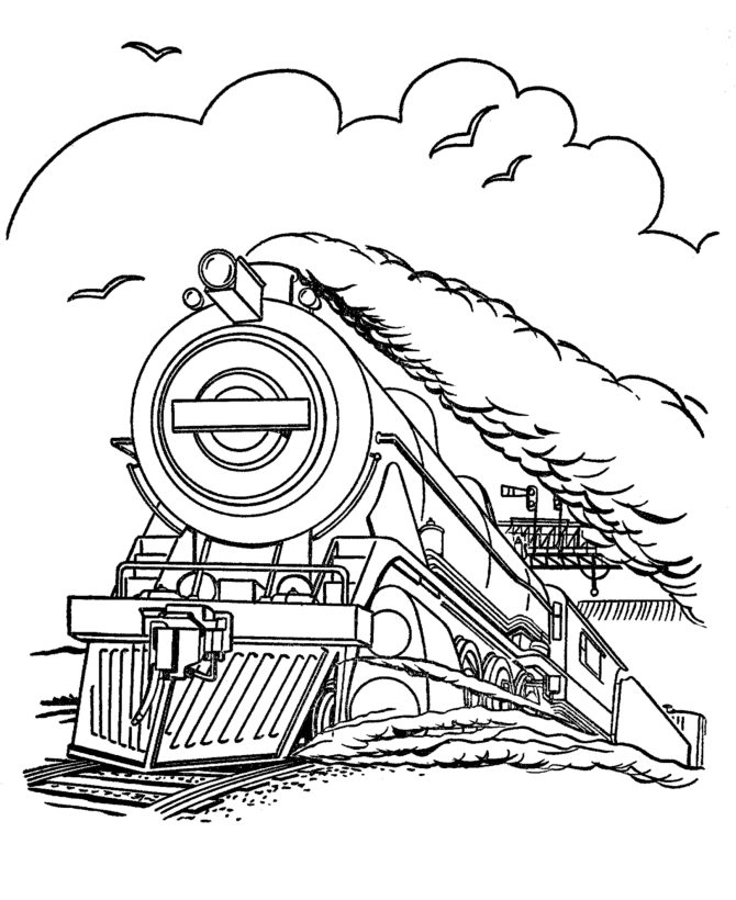 Steam train coloring pages