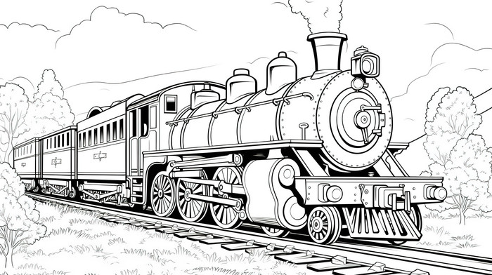 Steam train coloring pages of an backgrounds jpg free download