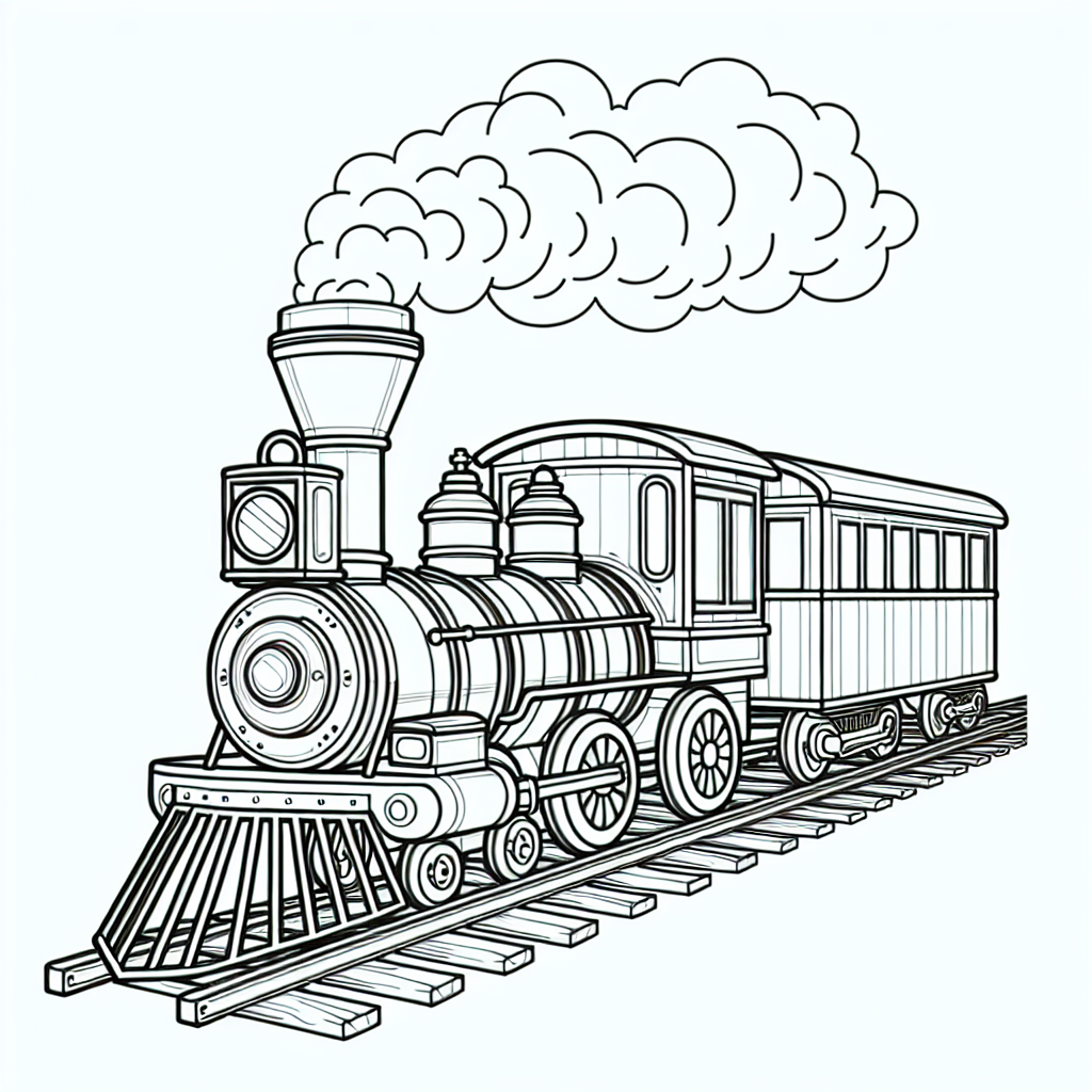 Steam train coloring pages