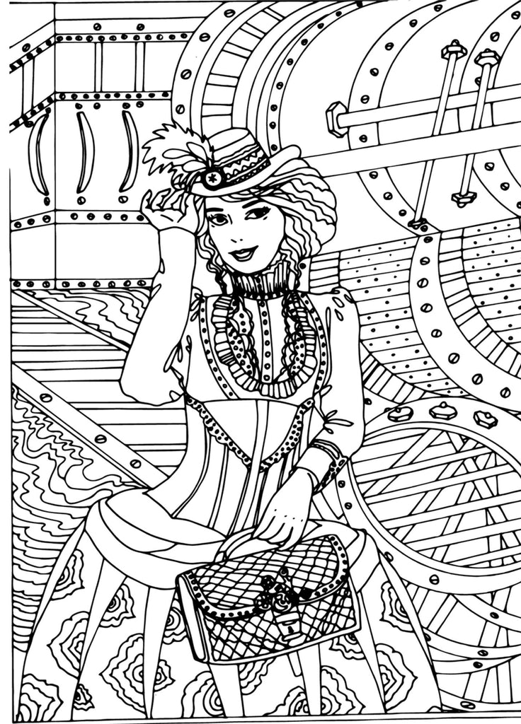 Steampunk coloring book for adults printbook â monsoon publishing usa