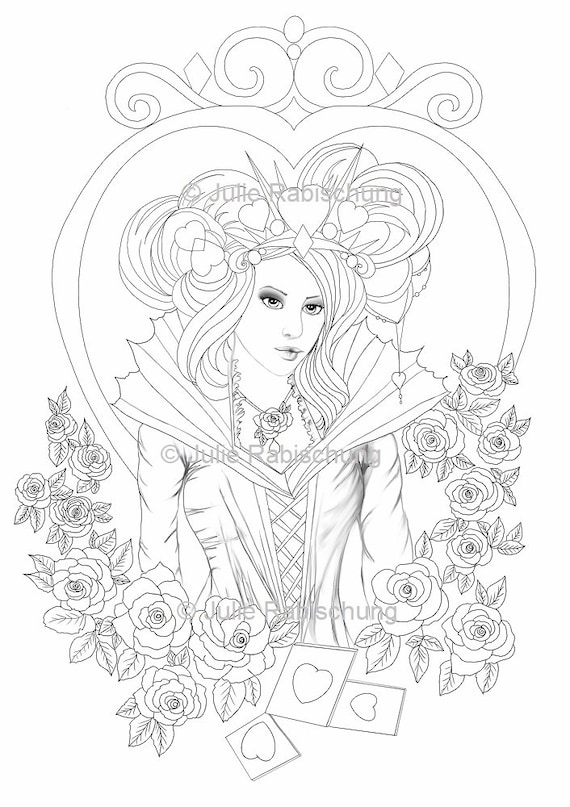 Alice in wonderland coloring pageprintable coloring pagesqueen of heartmad hatterinstant downloadadult coloringcoloring pages set