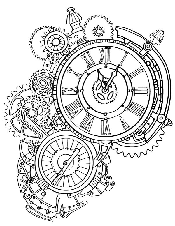 Clock coloring pages printable for free download